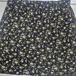 Floral Black Midi Skirt